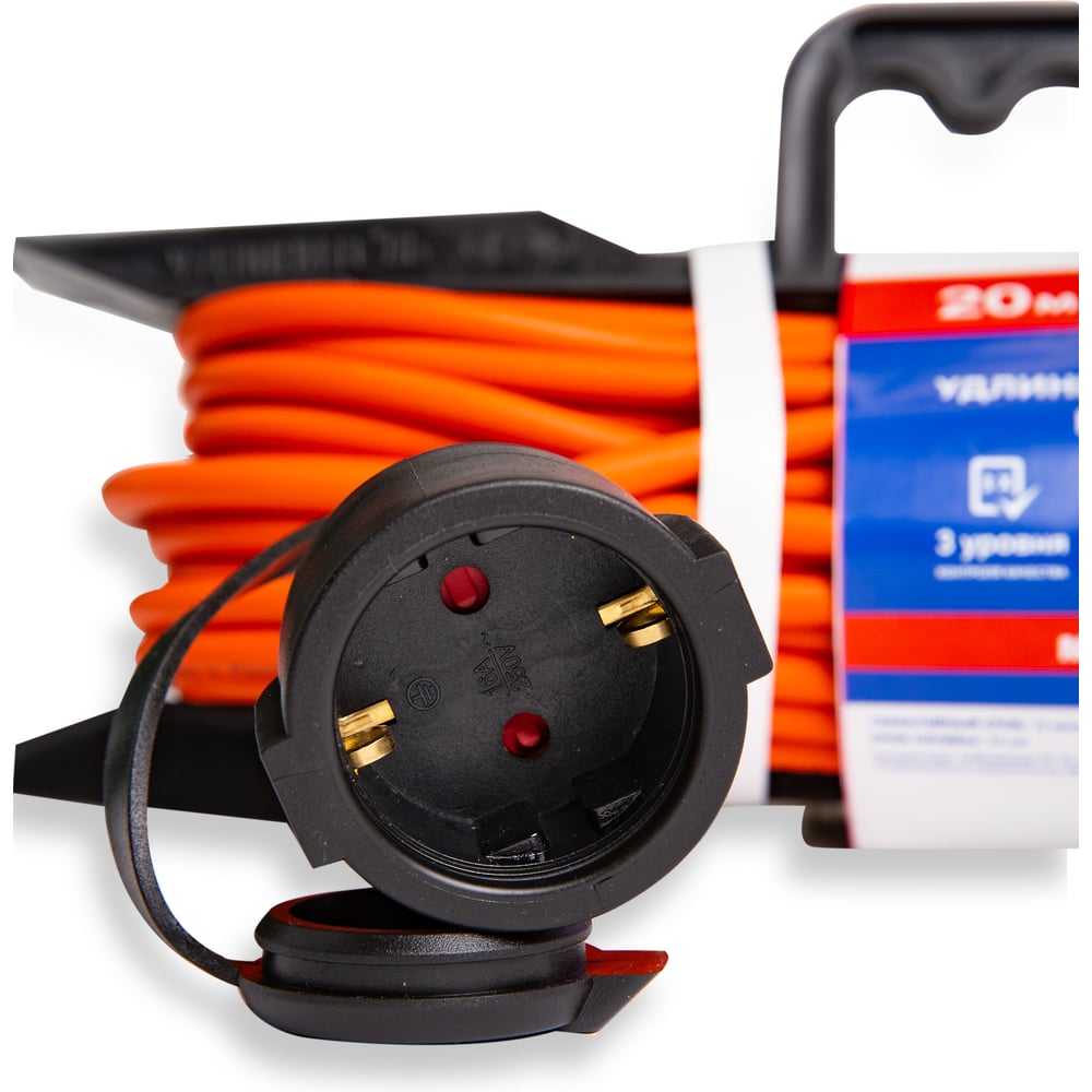 Изображение товара Удлинитель АТЛАНТ ПВС 2x1.5мм² с 1 розеткой 10 м для садовой техники