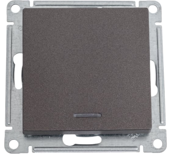 Изображение товара Механизм выключателя Systeme Electric 1-кл. ATLAS DESIGN с подсветкой сх.1а 10АХ мокко 1240356 ATN000613