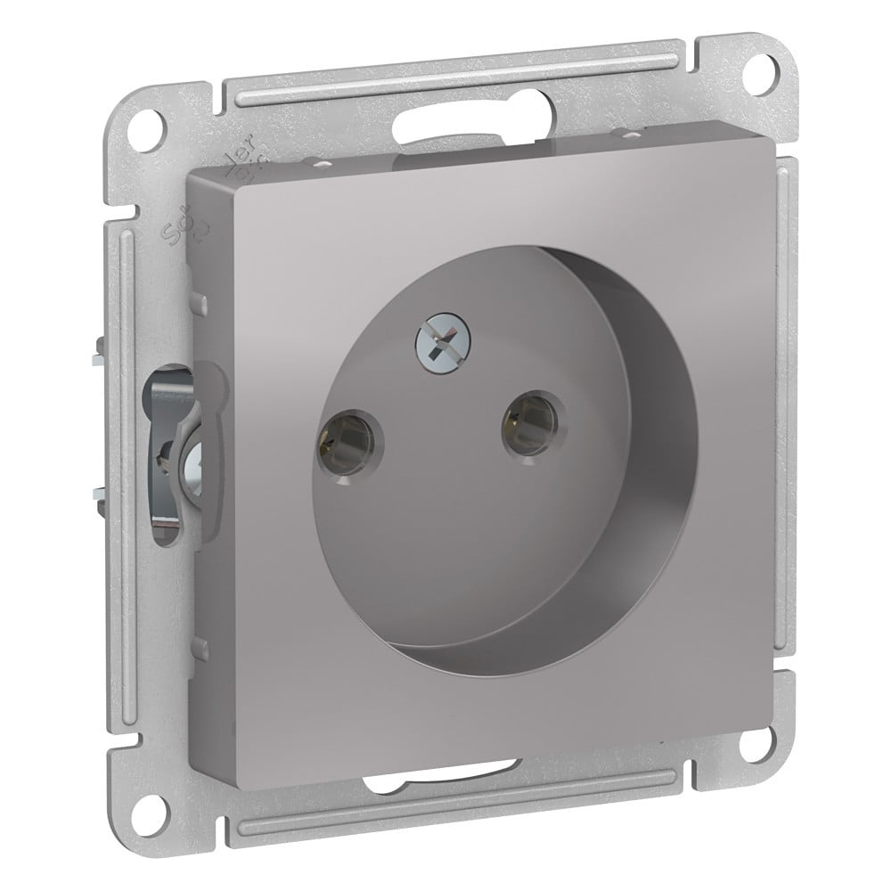 Изображение товара Механизм розетки Systeme Electric 1-м СП ATLAS DESIGN без заземления 16А алюминий