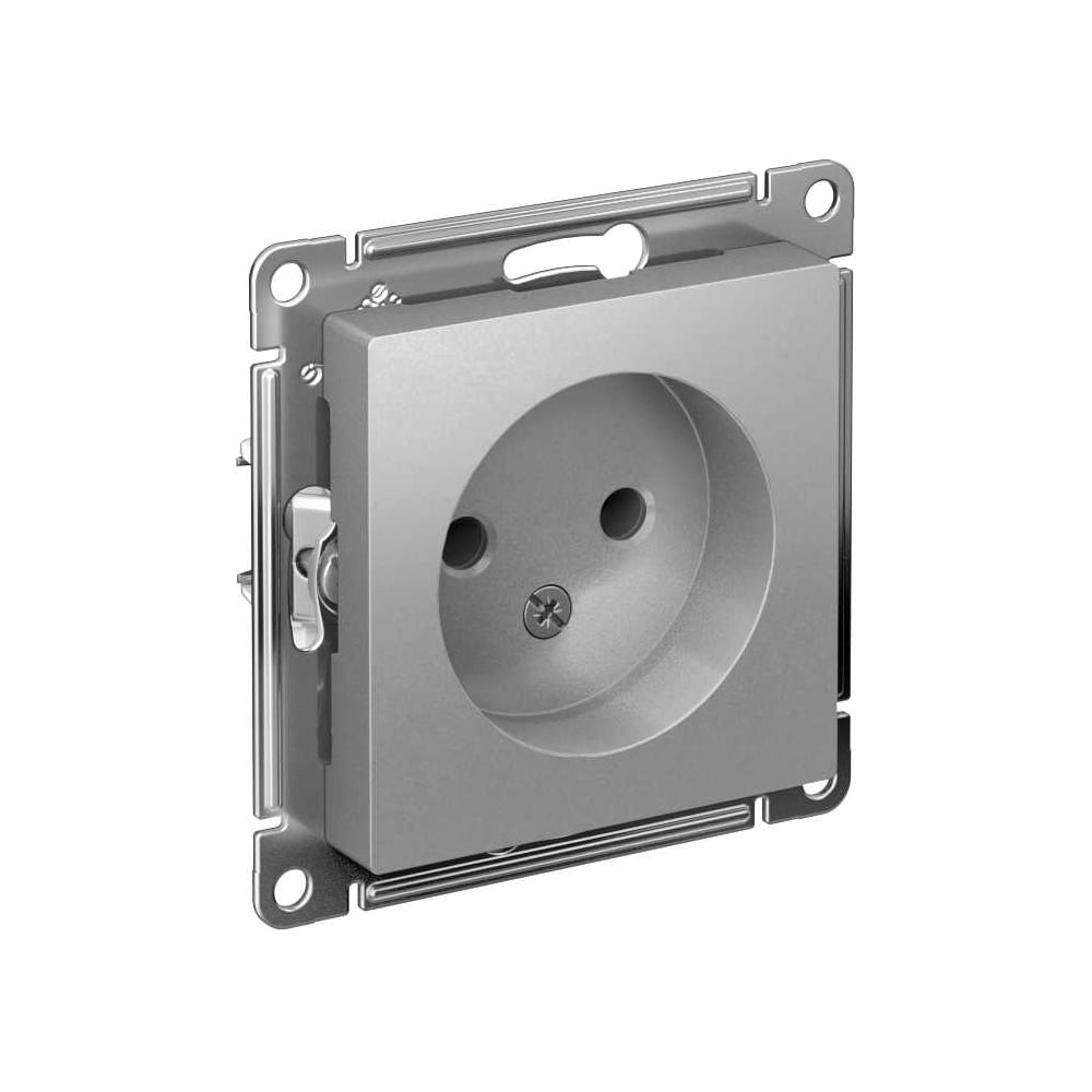 Изображение товара Механизм розетки Systeme Electric 1-м СП ATLAS DESIGN без заземления 16А алюминий