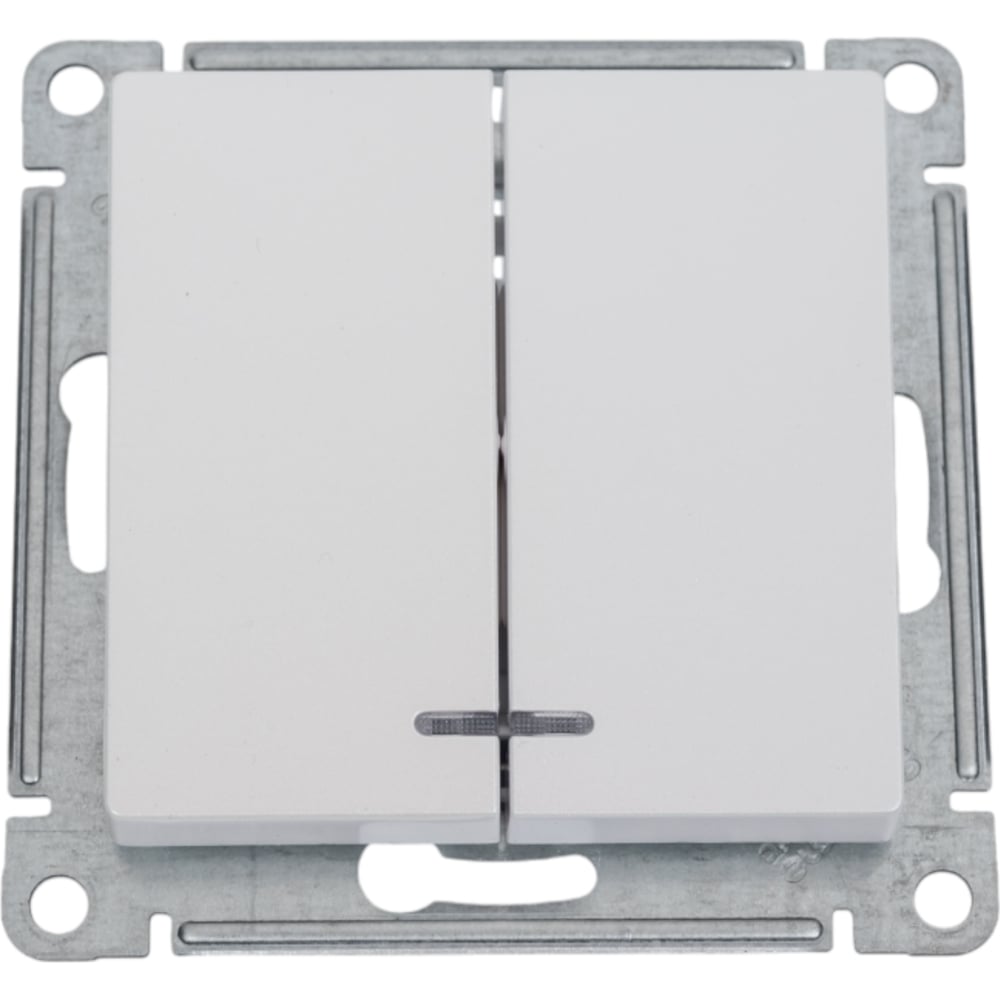 Изображение товара Механизм выключателя Systeme Electric Atlas Design с подсветкой 2-клавиши жемчуг