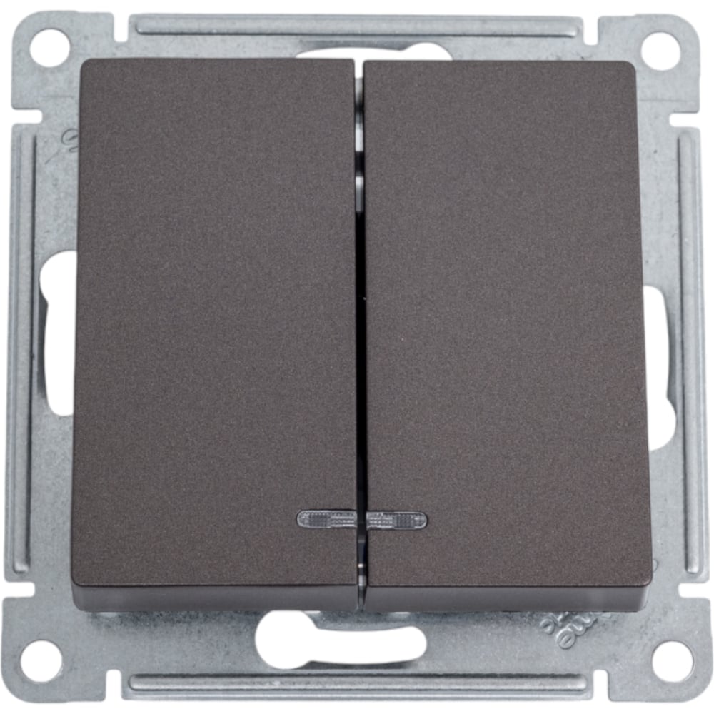 Изображение товара Механизм выключателя Systeme Electric Atlas Design с подсветкой 2-кл., IP20, мокко