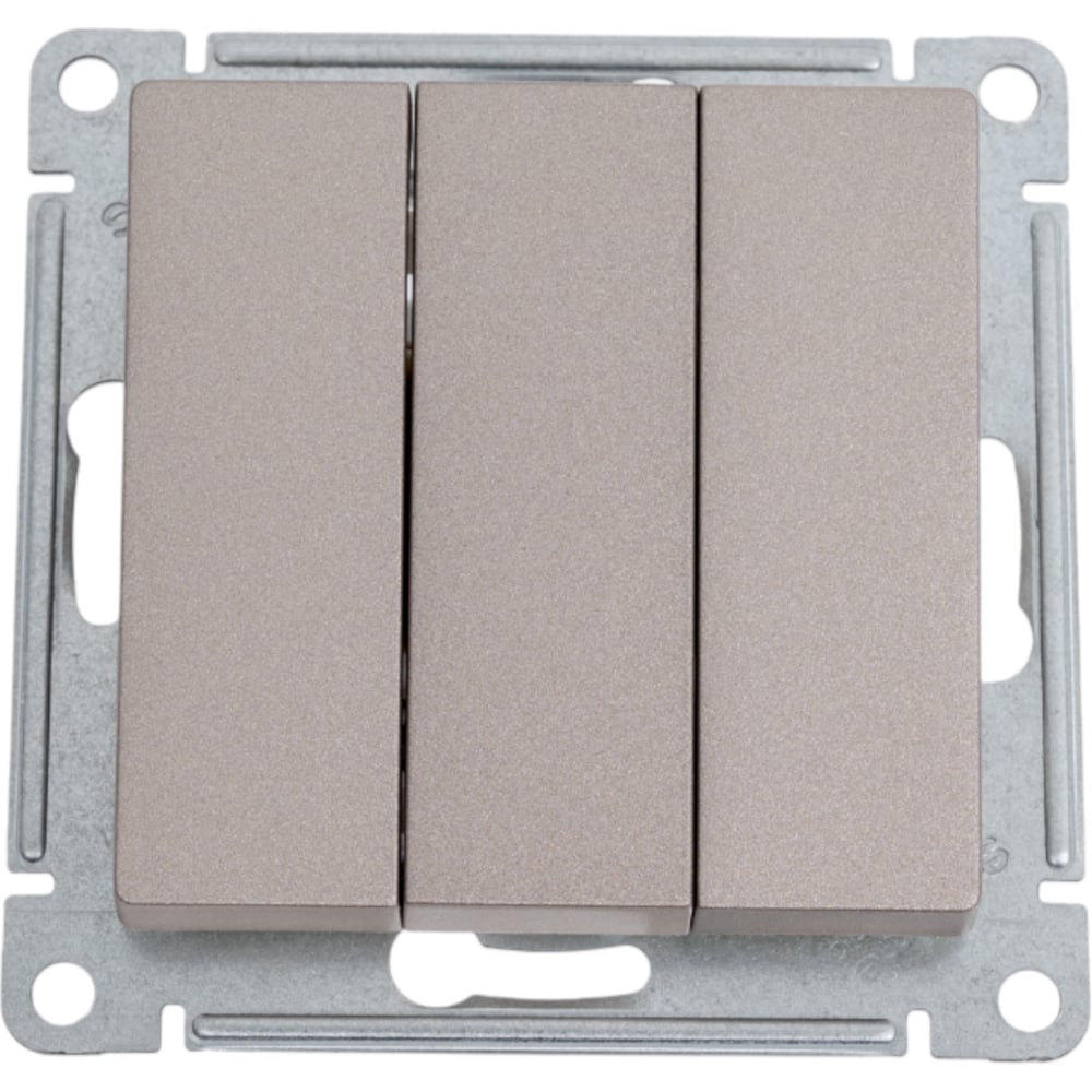 Изображение товара Механизм выключателя Systeme Electric Atlas Design 3-кл шампань 10А IP20