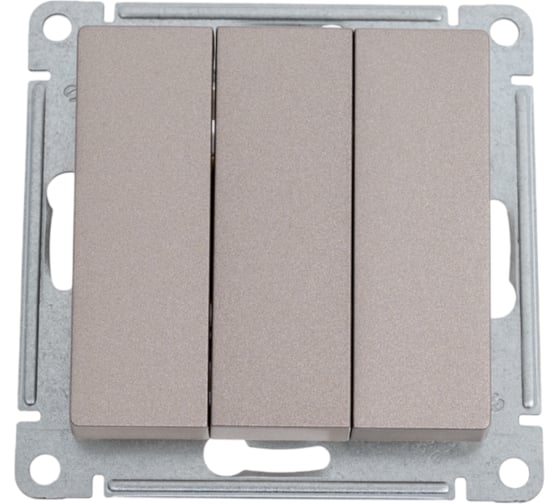 Изображение товара Механизм выключателя Systeme Electric 3-кл. ATLAS DESIGN сх.1+1+1 10АХ шампань ATN000531 1240320