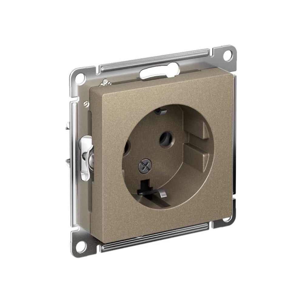 Изображение товара Механизм розетки Systeme Electric 1-м СП ATLAS DESIGN с заземлением шампань 16А