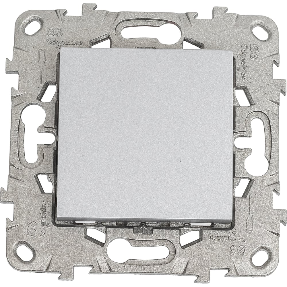 Изображение товара Переключатель Systeme Electric UNICA NEW 10AX 250В алюминий NU520330 встраиваемый