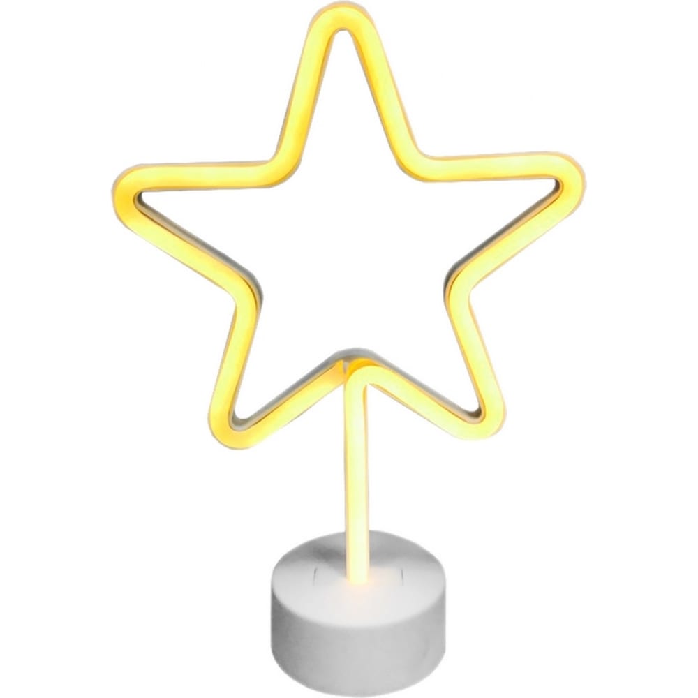 фото Светодиодный настольный неоновый светильник apeyron звезда, цвет свечения желтый 12-68