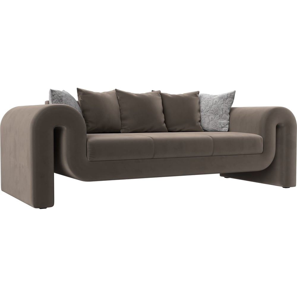 Изображение товара Прямой диван Волна Лига диванов 3 места велюровый коричневый