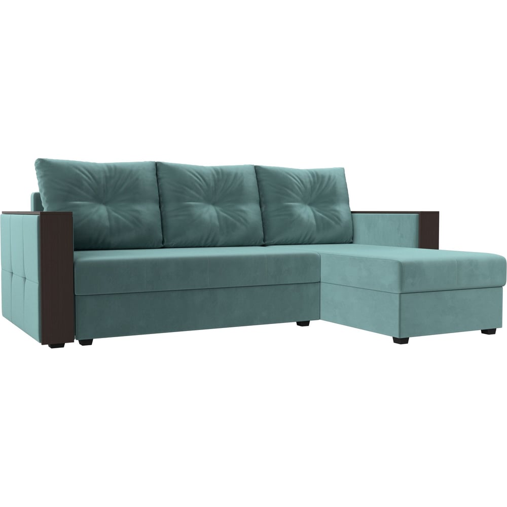 Изображение товара Угловой диван Валенсия Лайт правый угол с механизмом еврокнижка и ящиком для белья