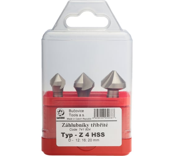 Изображение товара Набор зенковок (3 шт; 12, 16, 20 мм; HSS) Bucovice Tools 741804