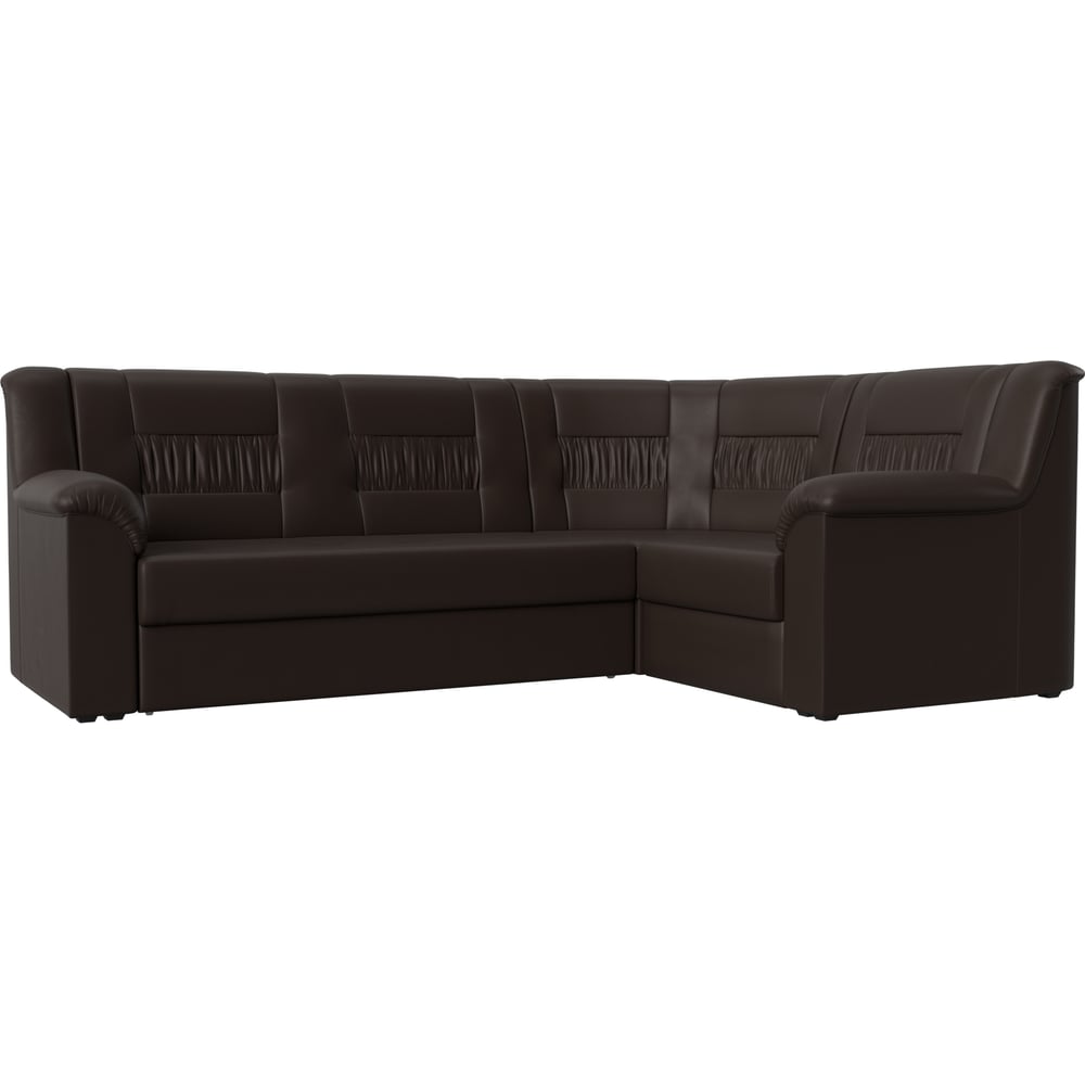 Изображение товара Угловой диван Карелия правый угол Лига диванов 113364 коричневый экокожа классика