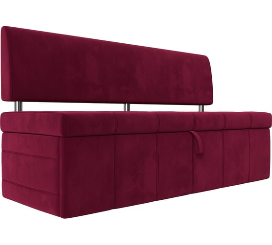 Изображение товара Кухонный прямой диван Стоун полностью микровельвет бордовый Лига диванов 115973