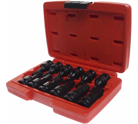 Изображение товара Набор головок ударных HEX 1/2"; H 4-19 мм, длина 60 мм, в кейсе 12 шт. JTC-J412H