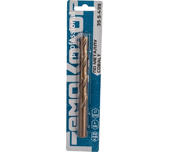 Изображение товара Сверло по металлу HSS Cobalt (13х151 мм; Р6М5К5) РемоКолор 35-5-499