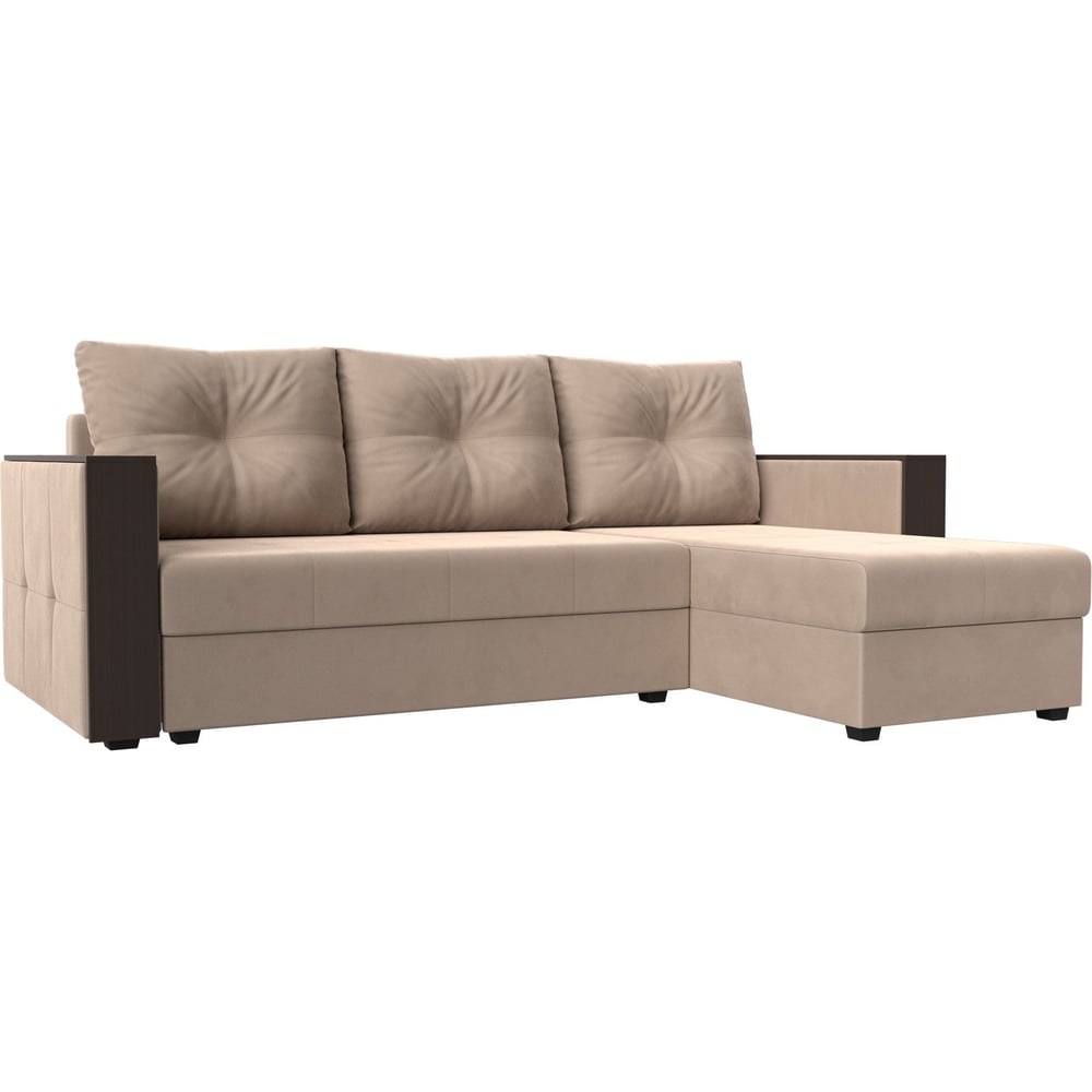 Изображение товара Угловой диван Валенсия Лайт с правым углом стиль классика велюр