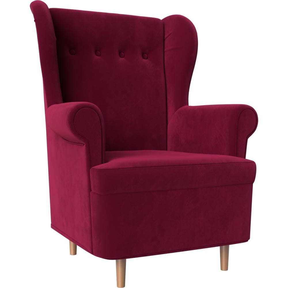 кресло лига диванов бергамо микровельвет фиолетовый 112013 Кресло Лига диванов