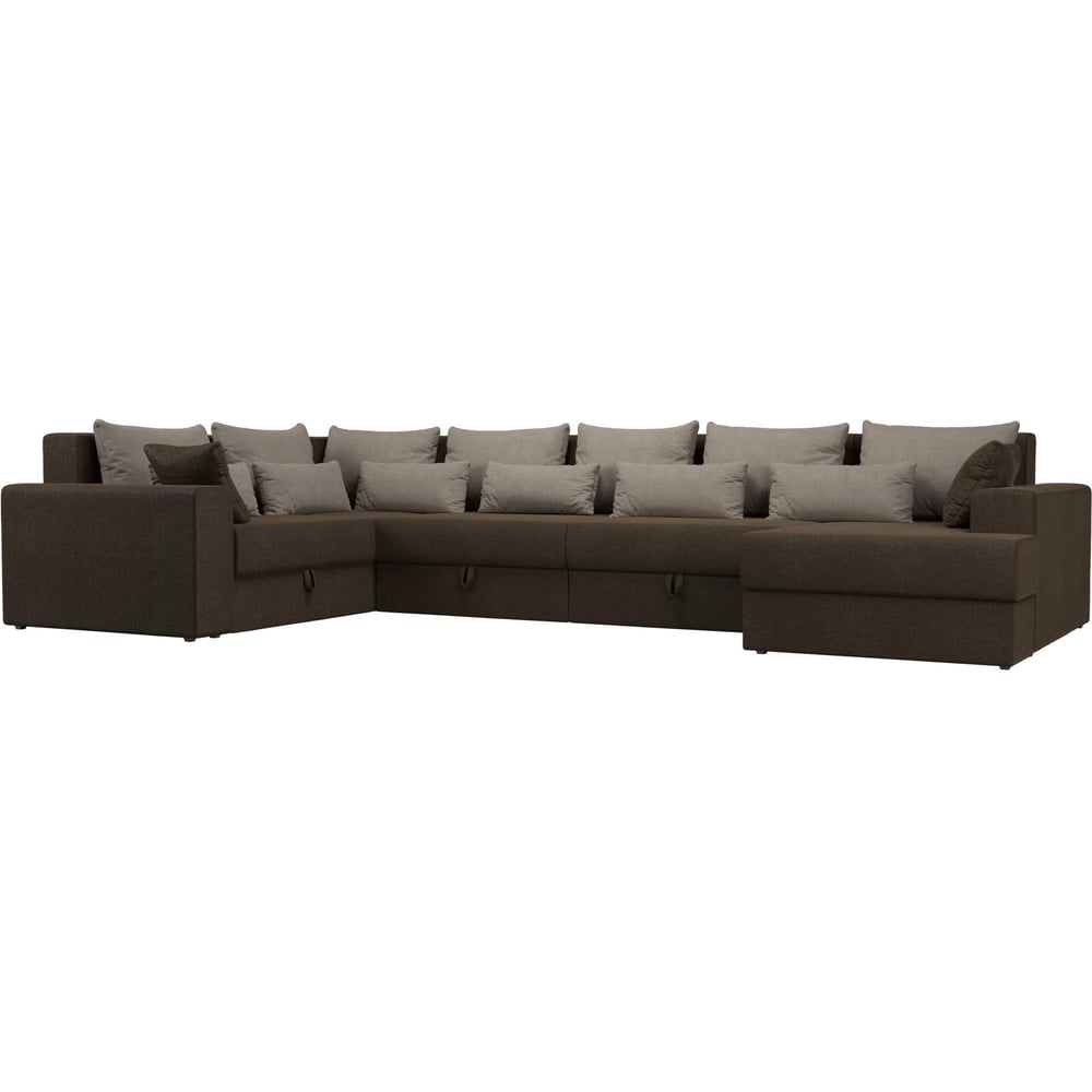 П-образный диван Лига диванов п образный диван майами механизм еврокнижка микровельвет коричневый