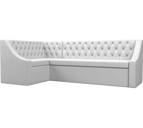 Изображение товара Кухонный угловой диван Мерлин левый полностью экокожа белая Лига диванов 100459L