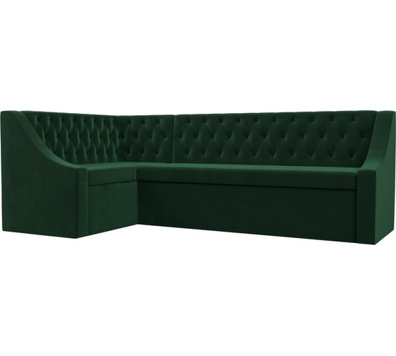 Изображение товара Кухонный угловой диван Мерлин левый полностью велюр зеленый Лига диванов 109426L