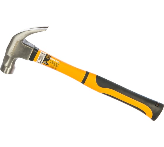 Изображение товара Молоток - гвоздодёр, 450 г, фибергласовая двухкомпонентная ручка, с магнитом Вихрь 73/6/8/8