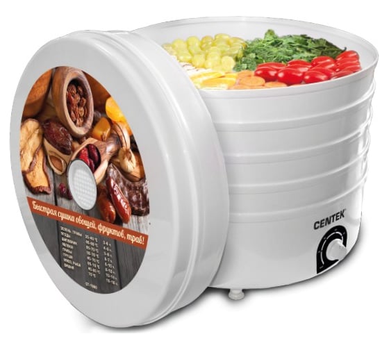 Изображение товара Сушилка для овощей Centek  ОБЪЁМ 20 л, 5 поддонов, 520Вт CT-1660