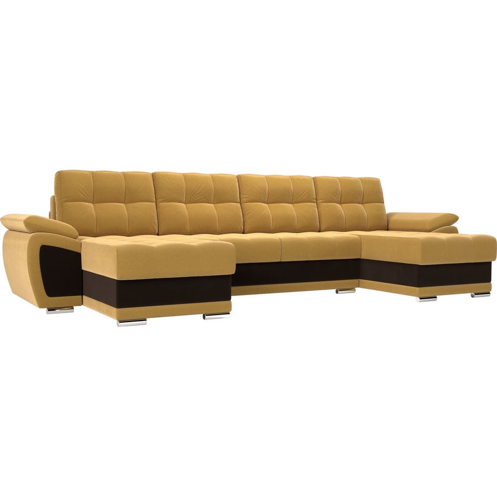 угловой диван комфорт s марсель п образный велюр коричневый kmf00980 П-образный диван Лига диванов