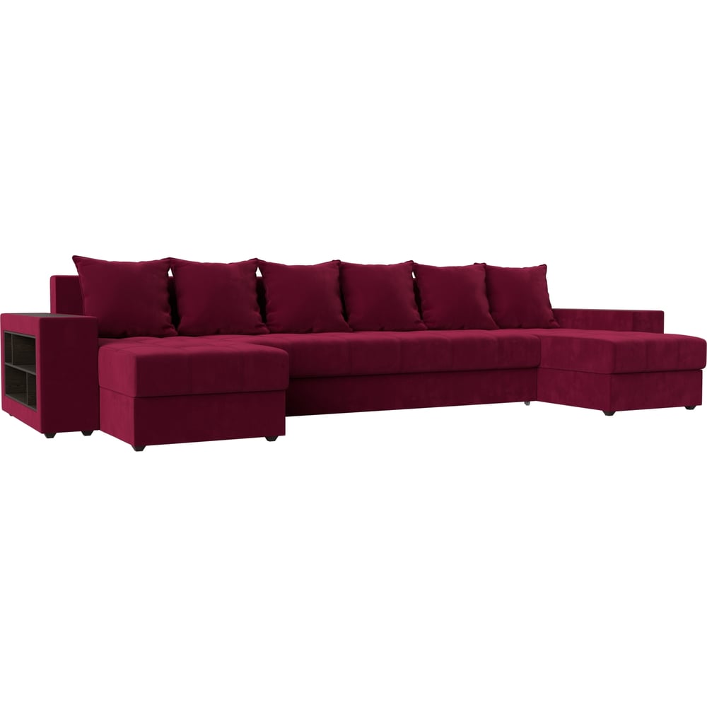 П-образный диван Лига диванов диван артмебель сатурн микровельвет фиолетовый п образный