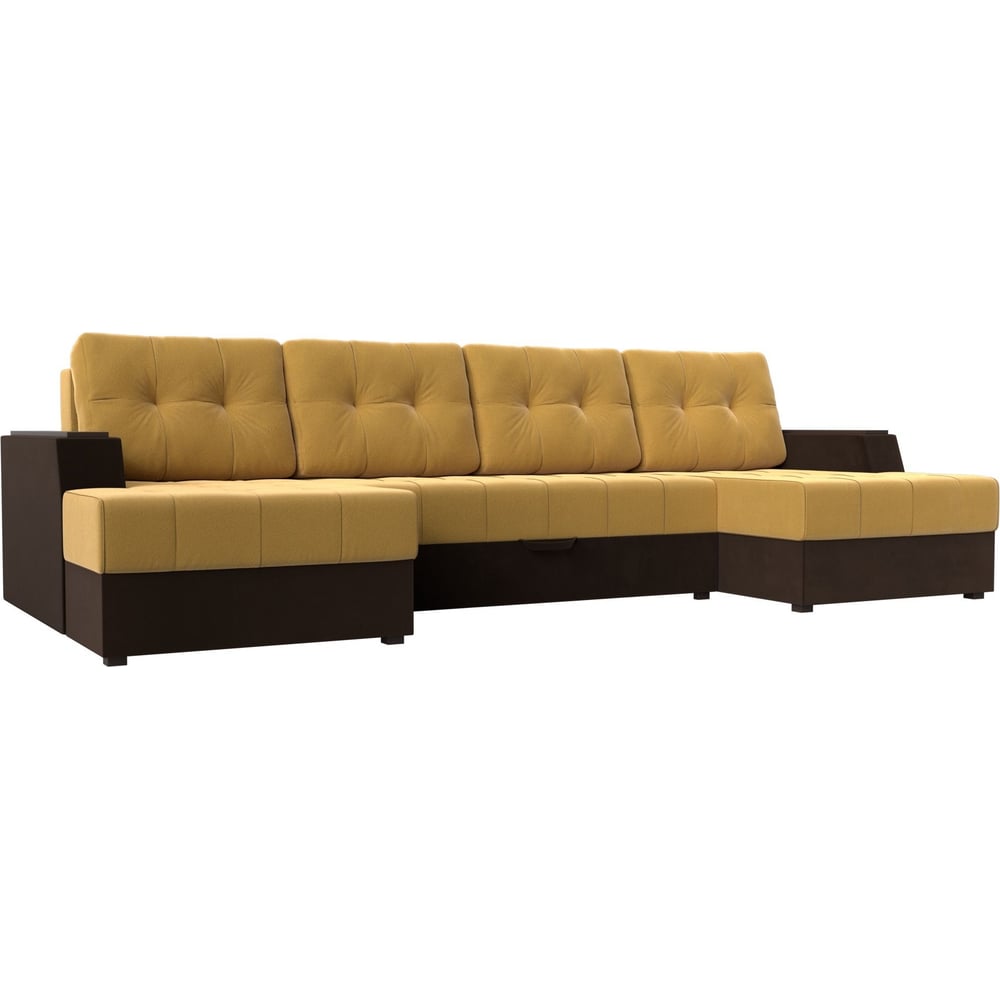модульный диван лига диванов холидей микровельвет коричневый п образный П-образный диван Лига диванов