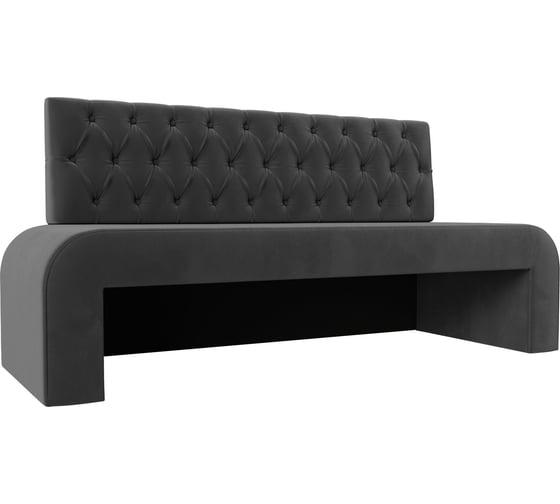 Изображение товара Кухонный прямой диван Кармен Люкс полностью велюр серый Лига диванов 114284