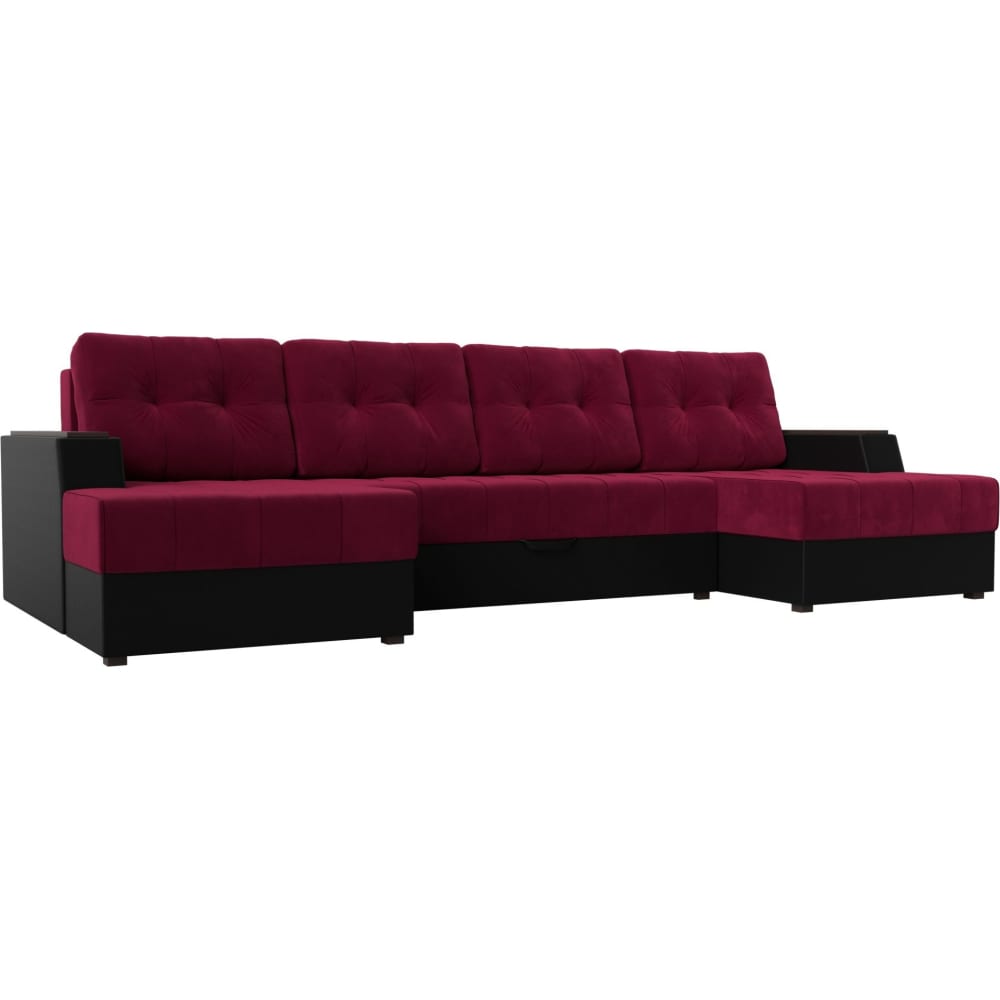 П-образный диван Лига диванов канапе артмебель монреаль канапе микровельвет бордовый экокожа