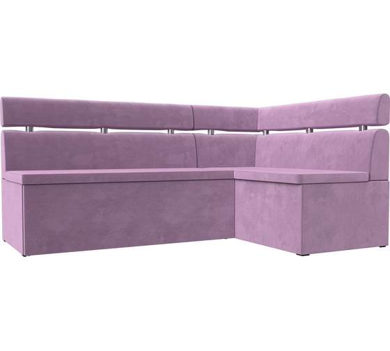 Изображение товара Кухонный угловой диван Классик правый полностью микровельвет сиреневый Лига диванов 117989