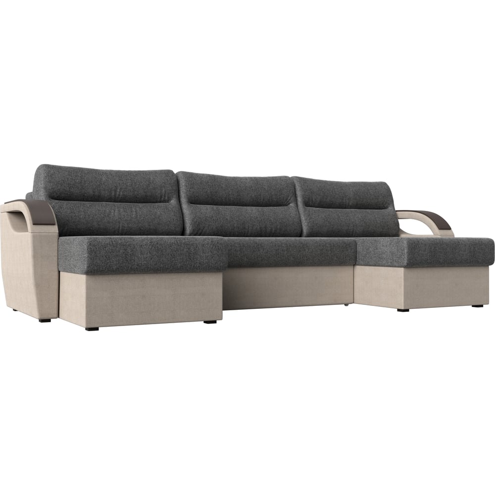 П-образный диван Лига диванов прямой диван лига диванов куба лонг рогожка серый