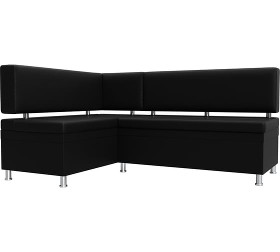 Изображение товара Кухонный уголок Стайл левый полностью экокожа черная Лига диванов 114529L