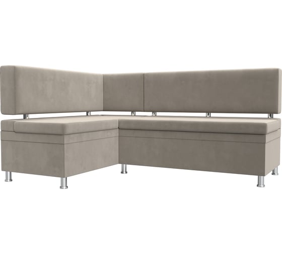 Изображение товара Кухонный уголок Стайл левый полностью микровельвет бежевый Лига диванов 114517L