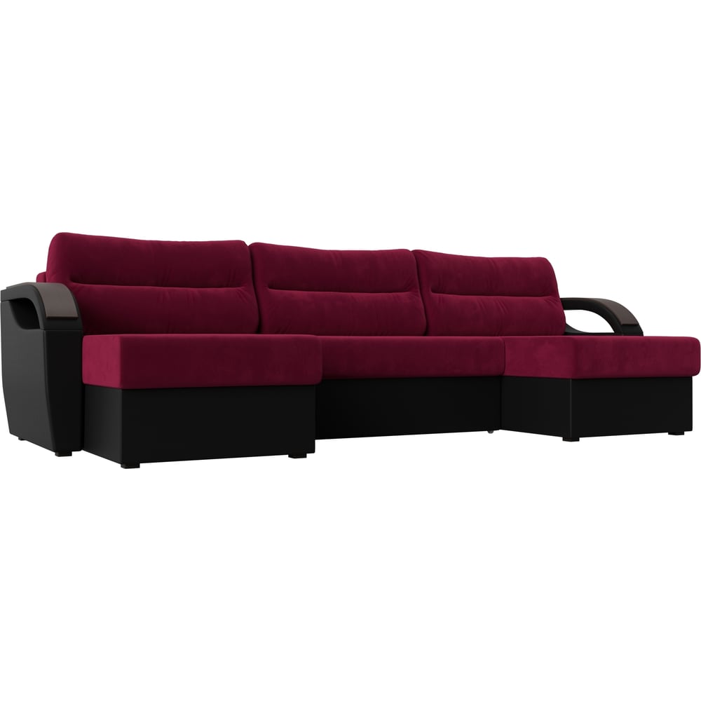 П-образный диван Лига диванов артмебель диван монреаль микровельвет бордовый экокожа