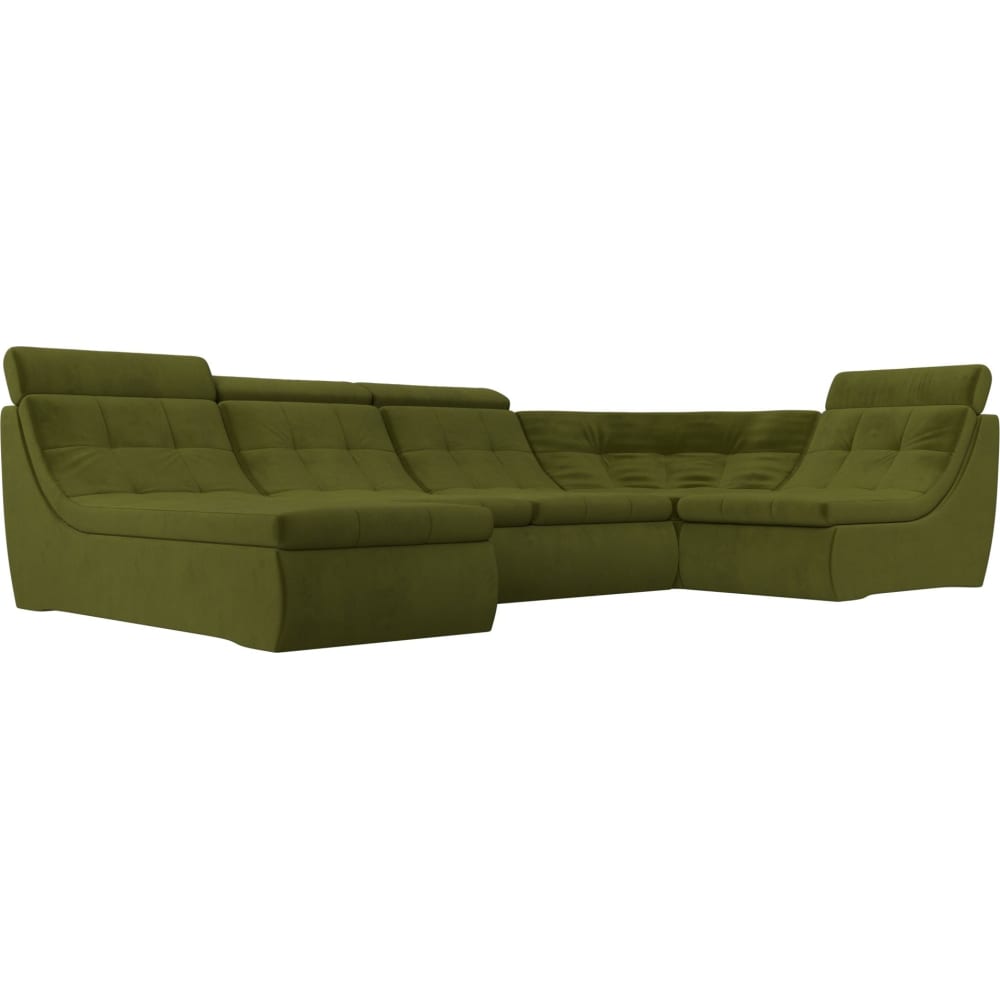 П-образный модульный диван Лига диванов диван артмебель сатурн микровельвет зеленый п образный