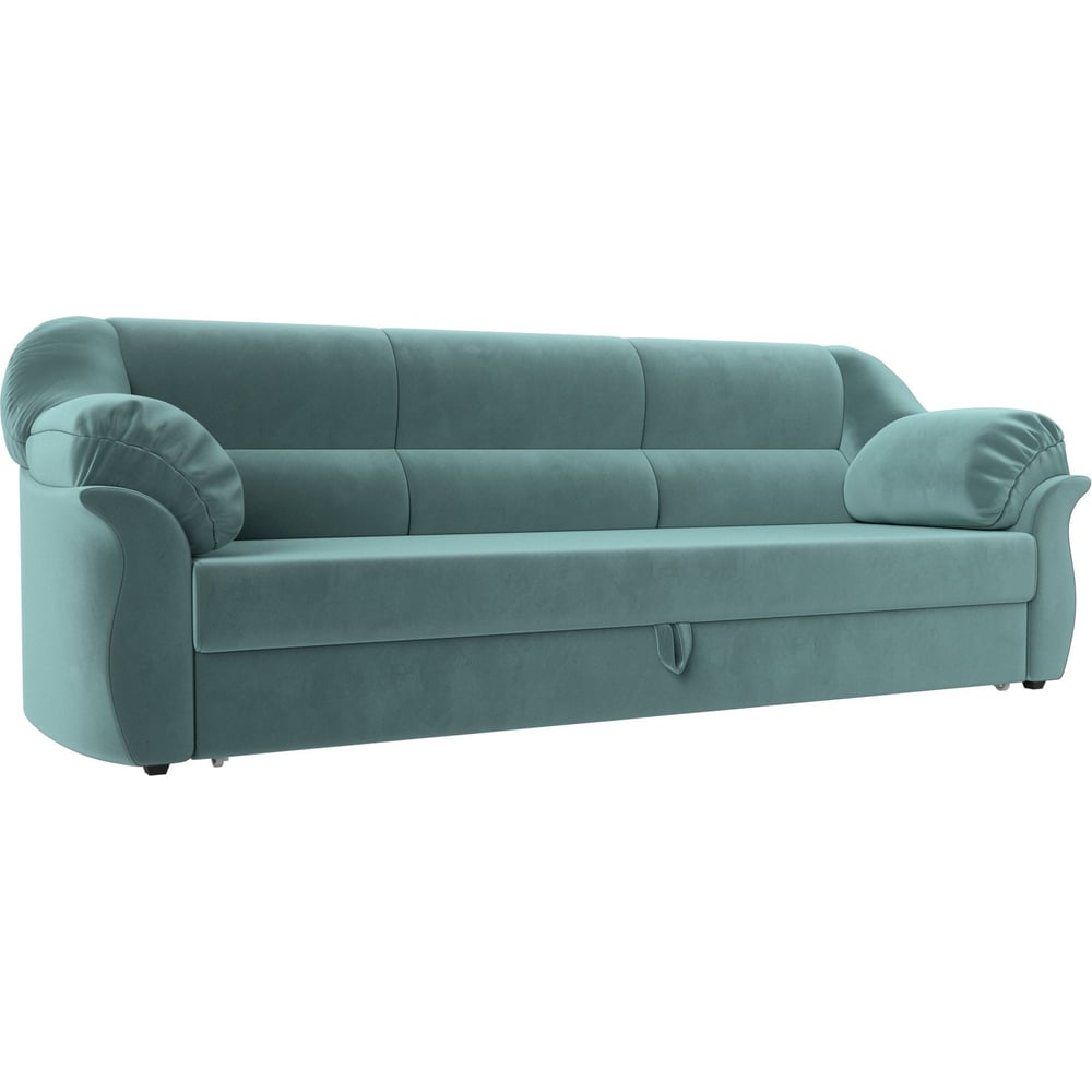 Изображение товара Диван прямой Карнелла Лига с механизмом дельфин, велюр, классика, бирюзовый