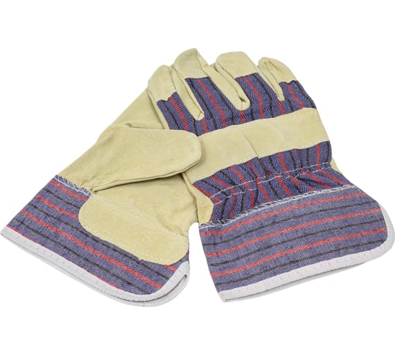 Изображение товара Комбинированные кожаные перчатки STAYER из спилка с тиснением 1131-XL