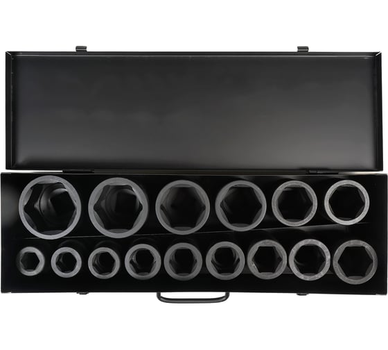 Изображение товара Набор головок ударных 1"DR, 60 мм, 15 предметов, 22-60 мм, металлический кейс Airline ATAS067