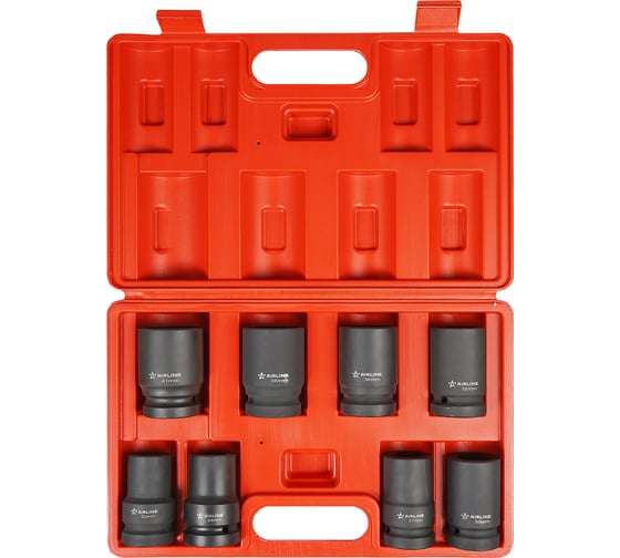 Изображение товара Набор головок ударных 1"DR, 78 мм, 8 предметов, 22-41 мм, пластиковый кейс Airline ATAS082