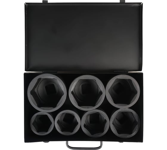 Изображение товара Набор головок ударных 1"DR, 60 мм, 7 предметов, 46-75 мм, металлический кейс Airline ATAS066