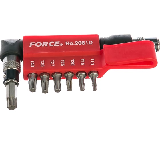 Изображение товара Г-образная отвертка с комплектом бит торкс FORCE 2081D