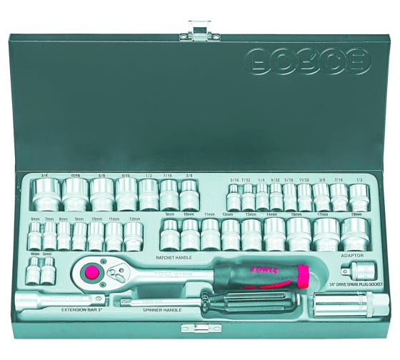 Изображение товара Набор 12-гранных дюймовых и метрических головок FORCE 3391