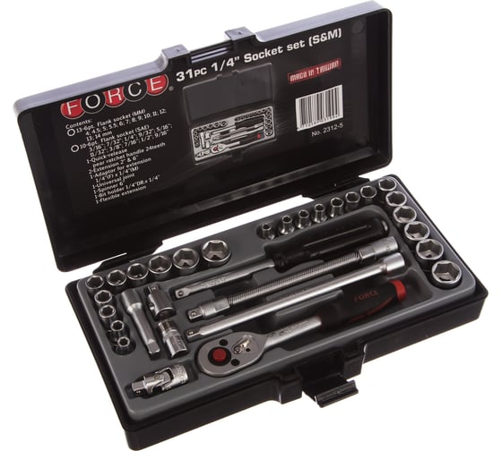 Изображение товара Набор инструментов с 6-ти гранными головками FORCE 2312-5