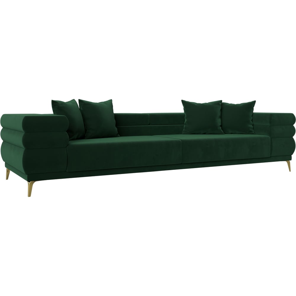 Изображение товара Прямой диван Лига-021 зеленый велюровый современный