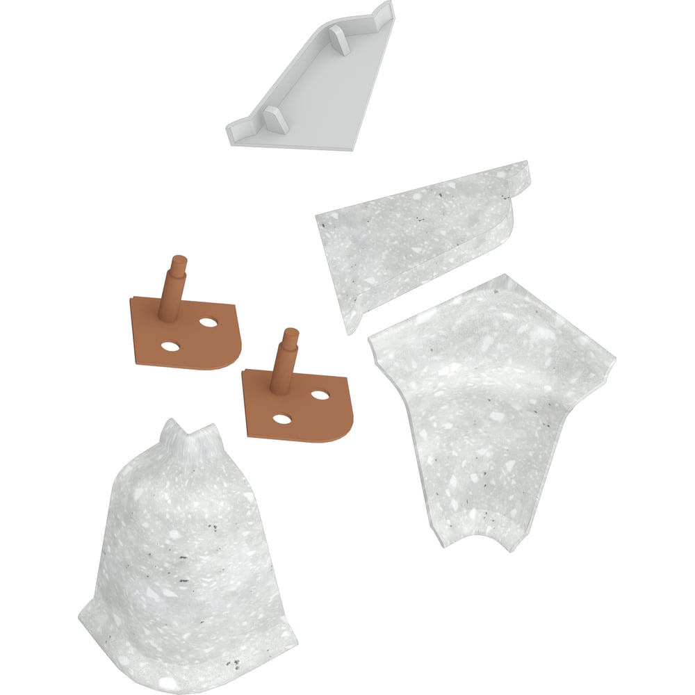 Изображение товара Комплект аксессуаров к LB 37 KORNER Краш Стоун Бьянко 601 4 шт