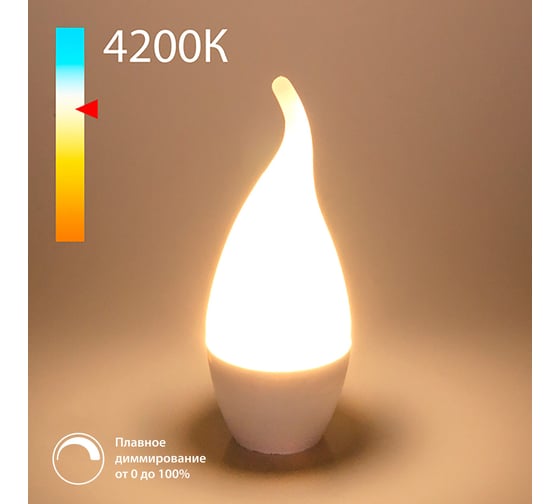 Изображение товара Светодиодная диммируемая лампа dimmable 7w 4200k e14 (cw35) Elektrostandard a063764
