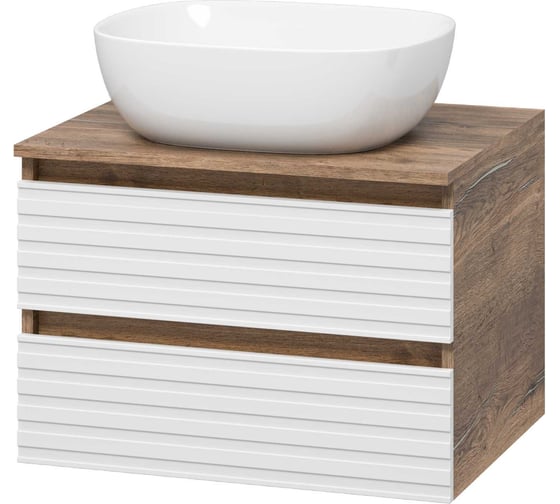 Изображение товара Подвесная тумба Brevita Dakota - 60 2 ящ. (дсп (дуб гал/ белый) DAK-09060-19/01-2Я