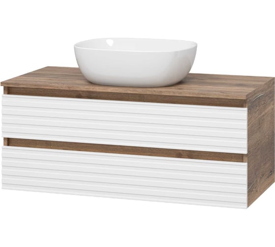 Изображение товара Подвесная тумба Brevita Dakota -100 2 ящ. (дсп (дуб гал/ белый) DAK-09100-19/01-2Я