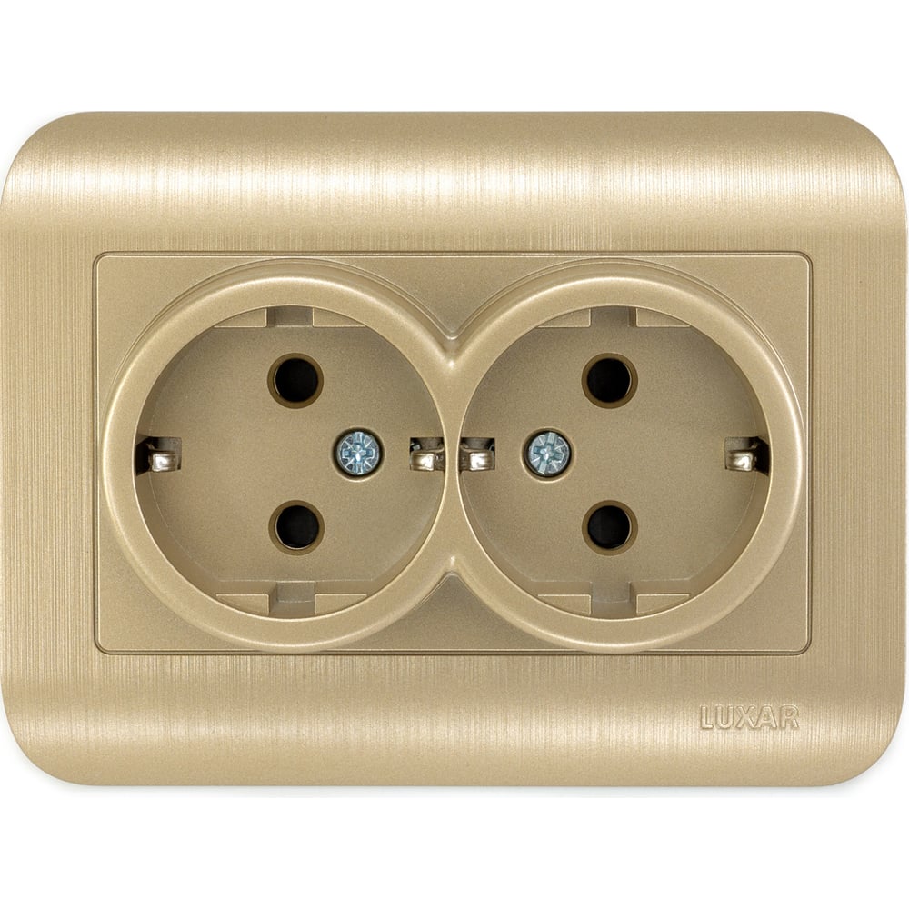 Изображение товара Розетка Luxar Deco с/у двойная шампань IP20 с заземлением